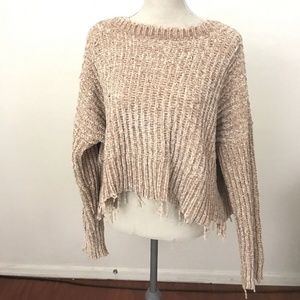 Skylar + Madison distressed cropped sweater
